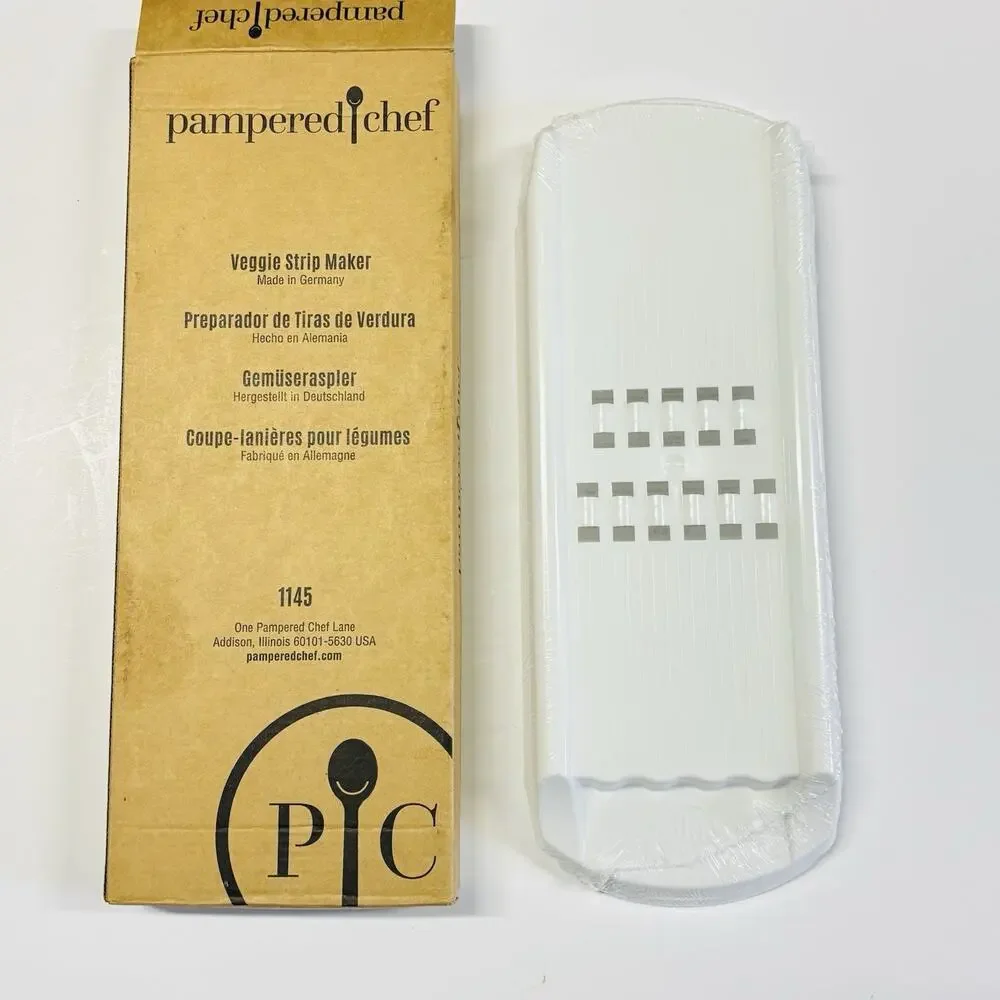 NEW in Box Pampered Chef Veggie Strip Maker 1145 Shredder Grater NIB Sealed.